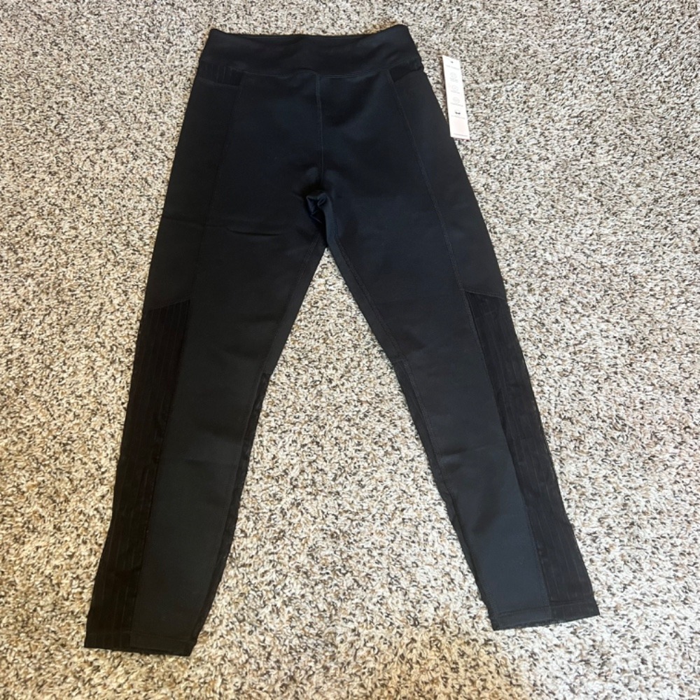 Good American‎ Active Leggings High Waist Compression Mesh Panels Black Size 1